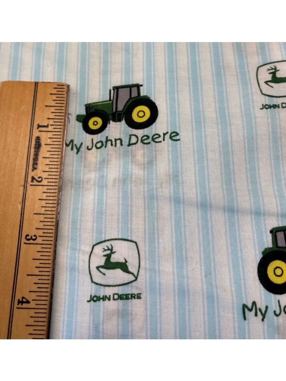 John Deere My Tractor Pattern Blue Cotton Fabric 1/2 yard x 44” Craft